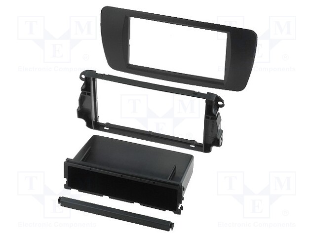 Radio mounting frame; Seat; 2 DIN; black nit (AN1)