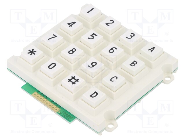 Keypad: plastic; No.of butt: 16; none; plastic; 200mΩ; 1.5N; 20mA