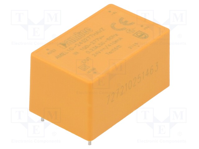 Converter: AC/DC; 8.6W; Uout: 24VDC; Iout: 0.41A; 85%; Mounting: PCB