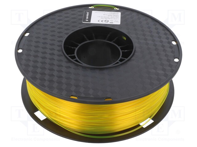 Filament: PET-G; 1.75mm; yellow; 220÷260°C; 1kg