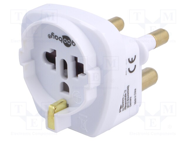 Adapter; Out: EU; Plug: with earthing; Colour: white