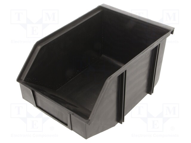 Bin; ESD; L: 233mm; W: 159mm; H: 120mm; black