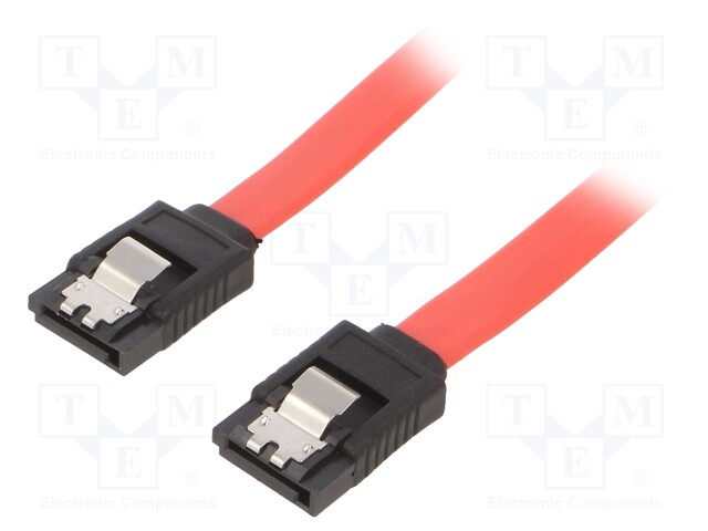 Cable: SATA; SATA plug,both sides; 1m; SATA III; red