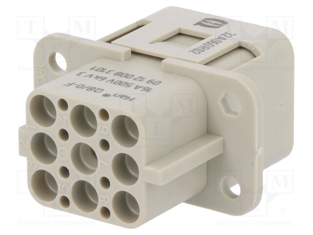 Connector: HDC; female; Han Q; PIN: 8; Compact; crimped