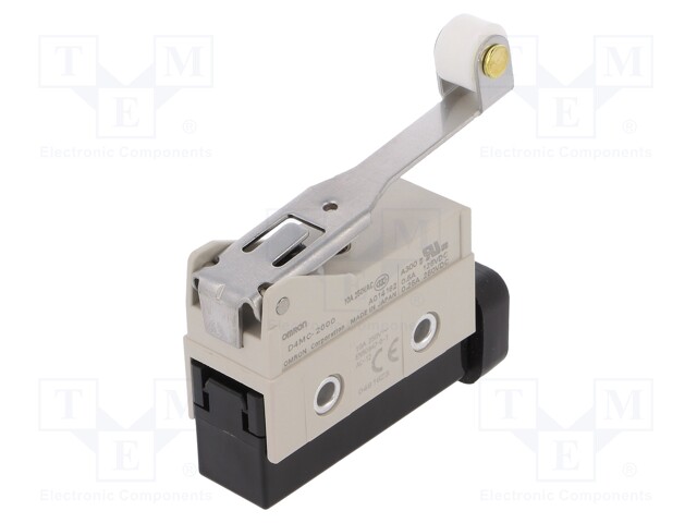 Limit switch; angled lever with roller; SPDT; 10A; max.250VAC