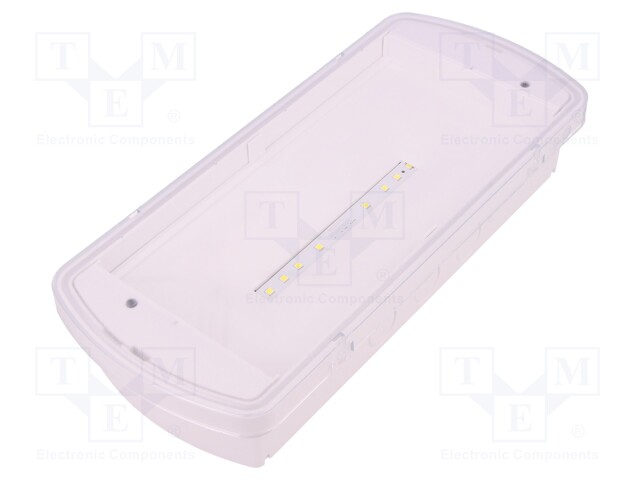 Lamp: LED emergency luminaire; IP42; Colour: white; 1.4W; 230VAC