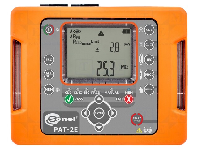 Meter: portable appliance tester; LCD; 0,25÷99,99MΩ; USB,WiFi