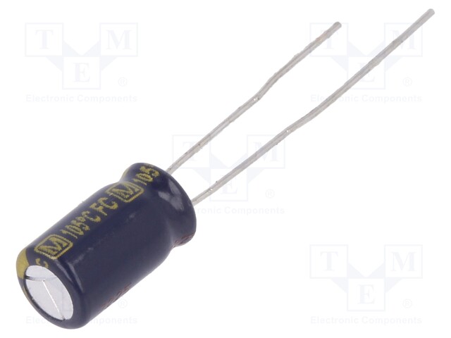 Capacitor: electrolytic; low impedance; THT; 100uF; 25VDC; ±20%