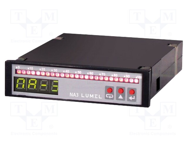Meter; digital; 4x LED 7mm, red,3- colour bargraph; 96x24x125mm