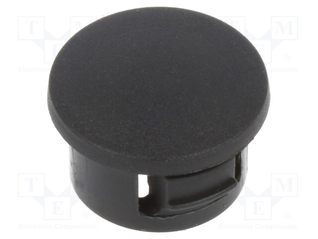 Stopper; polyamide; Wall thick: 1.6mm; Øhole: 7.8mm; H: 6mm; black