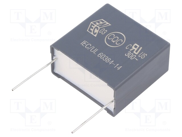 Capacitor: polypropylene; Y2; 1uF; 37.5mm; ±10%; 41.5x40x20mm