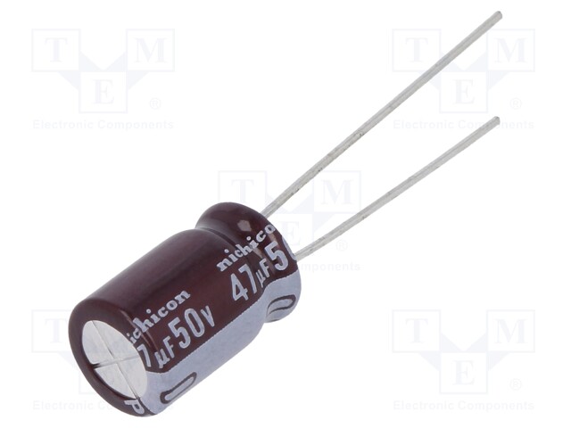 Capacitor: electrolytic; low impedance; THT; 47uF; 50VDC; ±20%