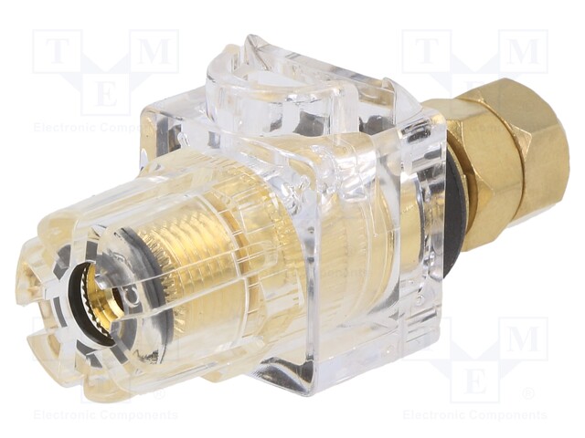 Socket; 3mm banana; 60A; 54.5mm; black,transparent; gold-plated