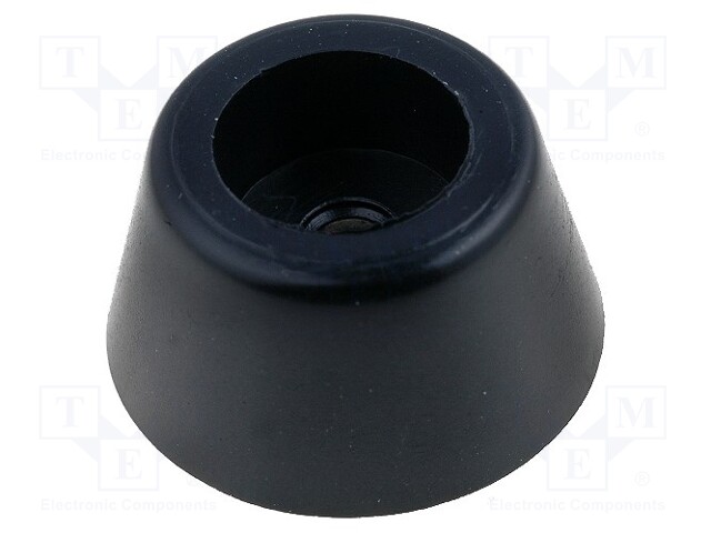 Foot; black; PVC; A: 20mm; B: 15mm; C: 9.8mm; E: 10.5mm; D: 3mm; F: 5mm