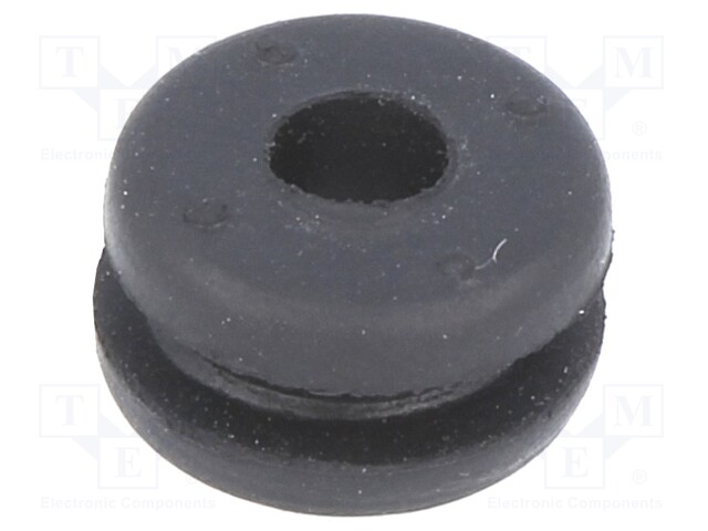 Grommet; Ømount.hole: 8mm; Øhole: 4mm; caoutchouc; -30÷90°C; black