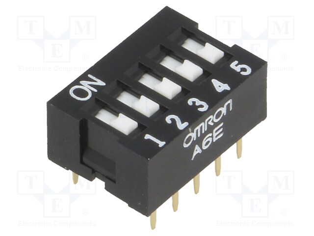 Switch: DIP-SWITCH; Poles number: 5; ON-OFF; 0.025A/24VDC; Pos: 2