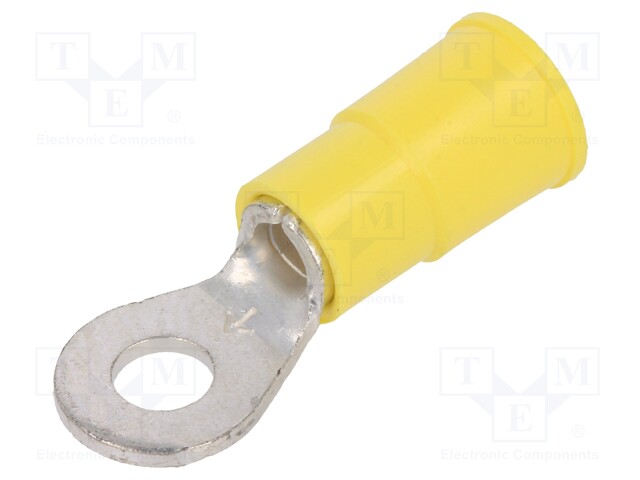 Ring terminal; M4; Ø: 4.32mm; crimped; for cable; insulated; tinned