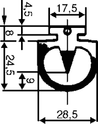 Standard protection rubber strip; 24VDC; 230VAC; -20÷55°C; 100m