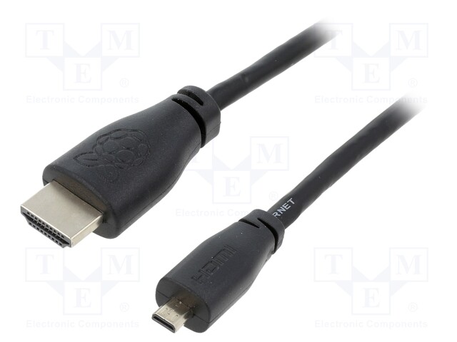 Cable; HDMI 2.0; HDMI micro plug,HDMI plug; 1m; black