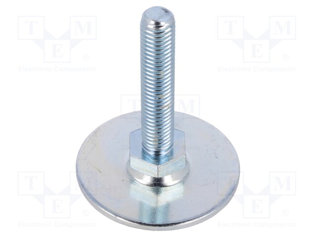 Foot of pin; Base dia: 50mm; M10; steel; Plunger length: 50mm