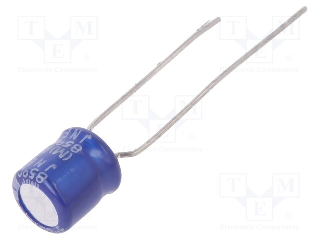 Capacitor: electrolytic; THT; 22uF; 50VDC; Ø6.3x7mm; Pitch: 5mm