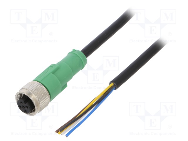 Connection lead; M12; PIN: 5; straight; 10m; plug; 60VAC; 4A; 60VDC