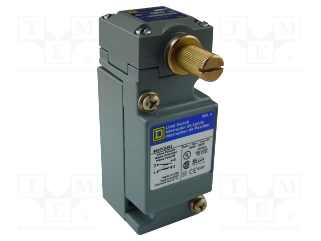 Limit Switch, Rotary, SPDT-DB, 1.2 A, 600 V, 0.45 N-m, 9007 Series