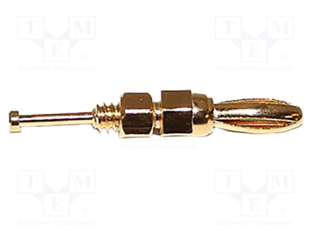 Plug; 3mm banana; 5A; 25.7mm; gold-plated; soldered