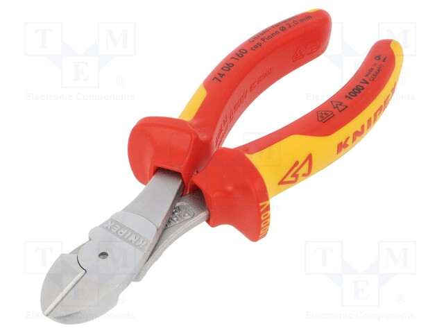 Pliers; insulated,side,cutting; steel; 160mm; 1kVAC