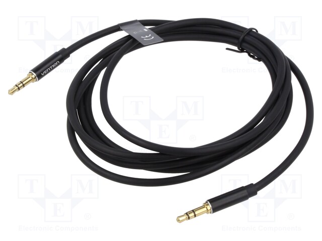 Cable; Jack 3.5mm 3pin plug,both sides; 0.5m; black