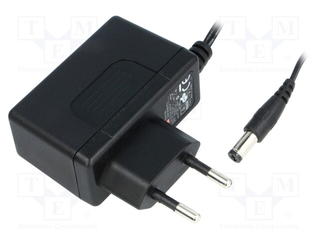 Power supply: switched-mode; 48VDC; 0.25A; Out: 5,5/2,1; 12W; 86%