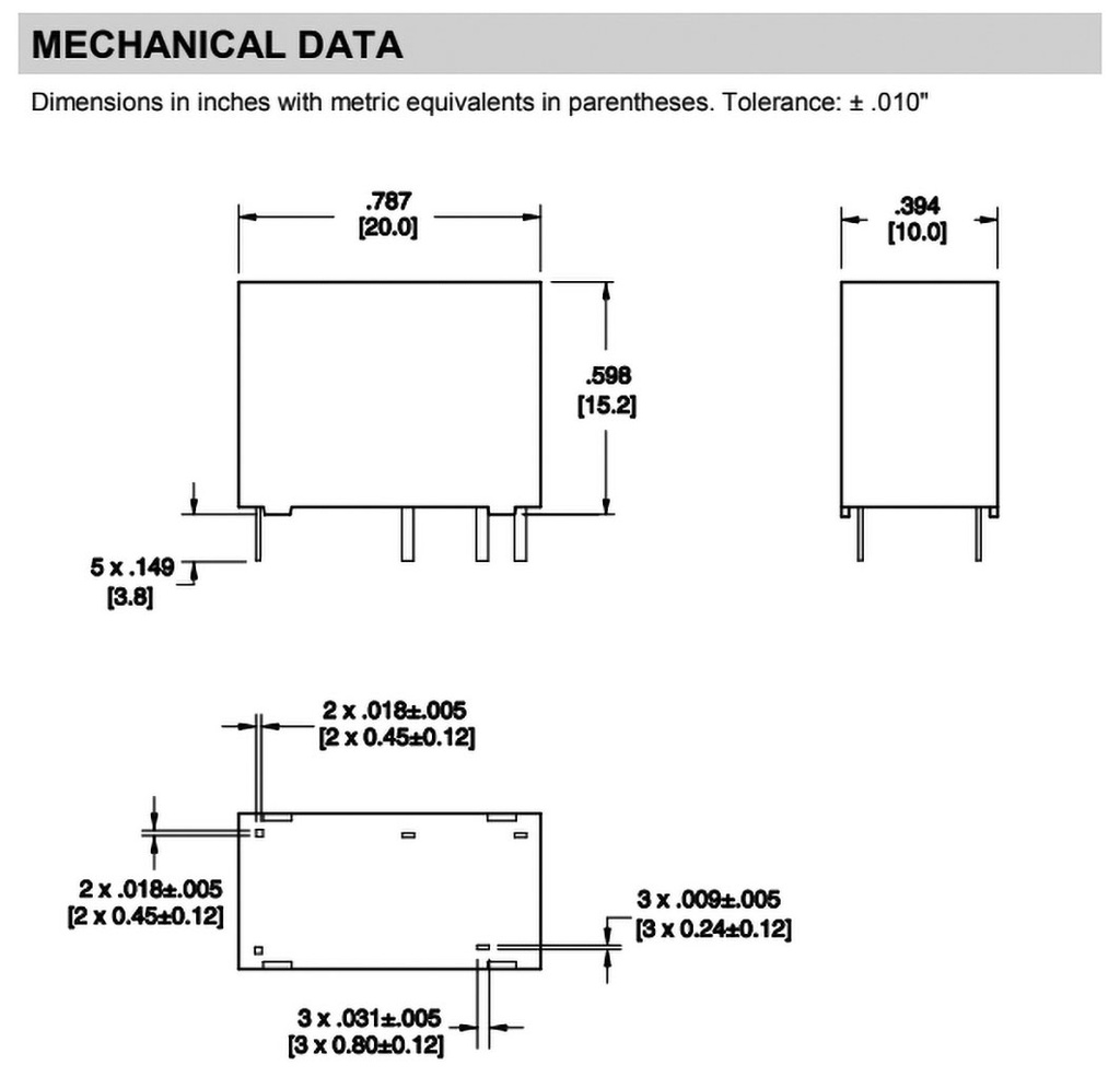 Relay: electromagnetic; SPST-NO; Ucoil: 5VDC; 5A/277VAC; 5A/30VDC