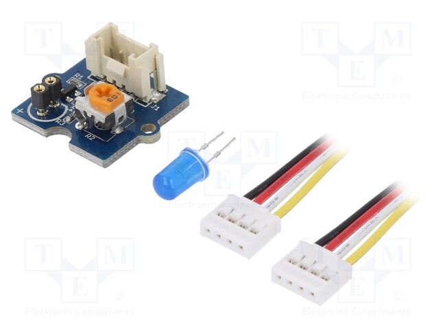 Module: LED; LED diode 5mm blue; Grove; 3.3÷5VDC; 20x20x20mm