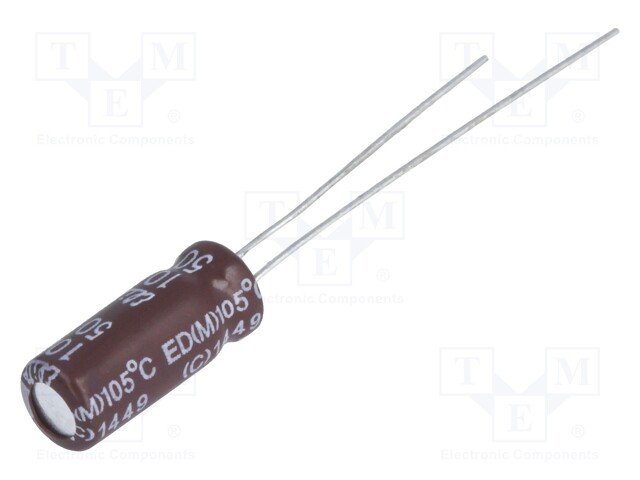 Capacitor: electrolytic; low impedance; THT; 10uF; 50VDC; Ø5x11mm