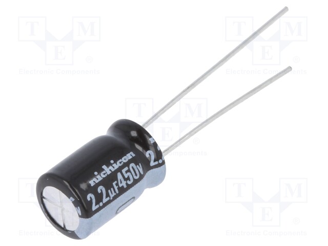 Capacitor: electrolytic; THT; 2.2uF; 450VDC; Ø8x11.5mm; ±20%; 1000h