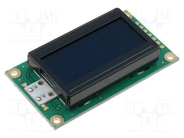 Display: LCD; alphanumeric; FSTN Negative; 8x2; black; LED; PIN: 14