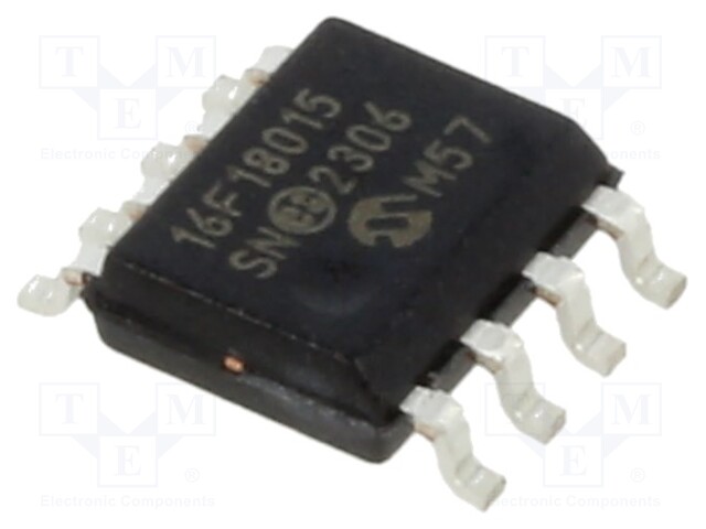 IC: PIC microcontroller; Memory: 14kB; SRAM: 1kB; EEPROM: 128B; SMD