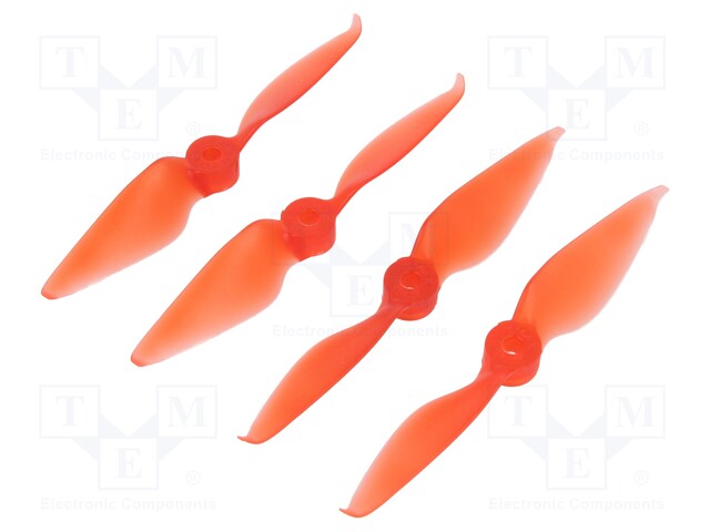 Propeller; red; Pcs: 4; Kit: 2x CW + 2x CCW; Number of blades: 3