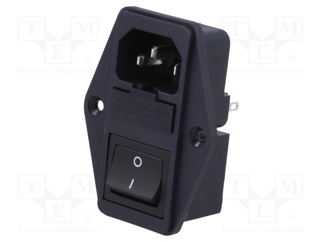 Connector: AC supply; socket; male; 10A; 250VAC; IEC 60320