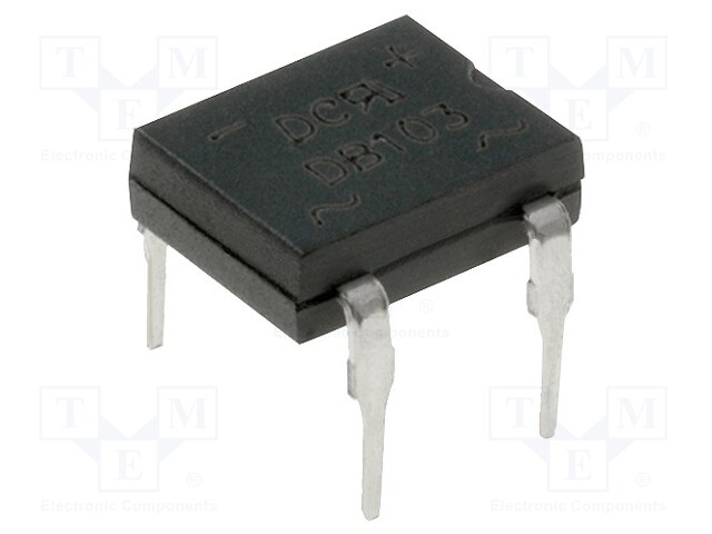 Single-phase bridge rectifier; Urmax: 400V; If: 1A; Ifsm: 50A; DB-1