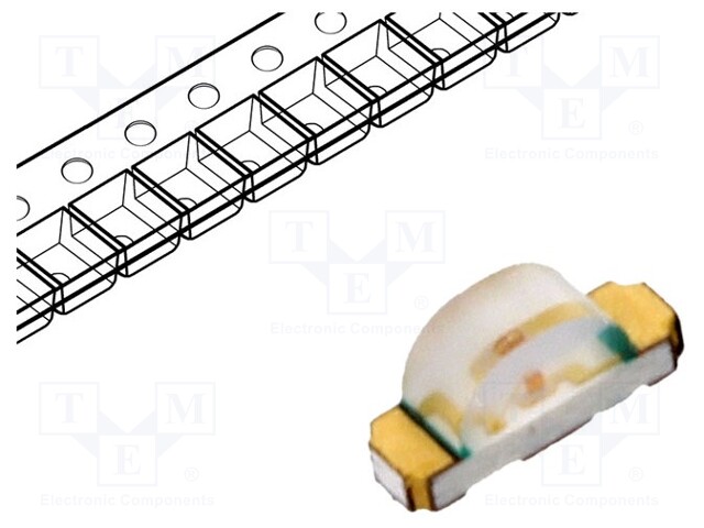 LED; SMD; 1204; green; 4.5÷15mcd; 3.2x1.5x1mm; 130°; 2.2÷2.6V; 20mA