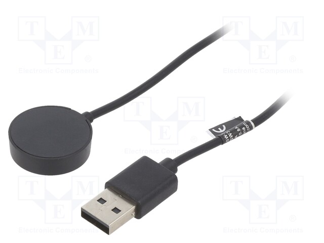 Cable: for smartwatch charging; 1m; 1A; black