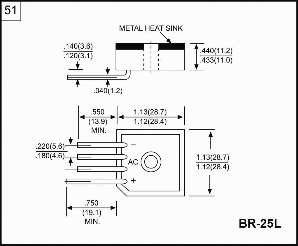 Bridge rectifier: single-phase; Urmax: 1kV; If: 35A; Ifsm: 400A