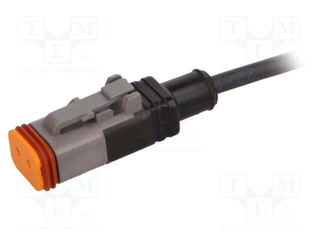 Connection lead; DT06-2S; PIN: 2; straight; 1.5m; plug; 48VAC; 8A