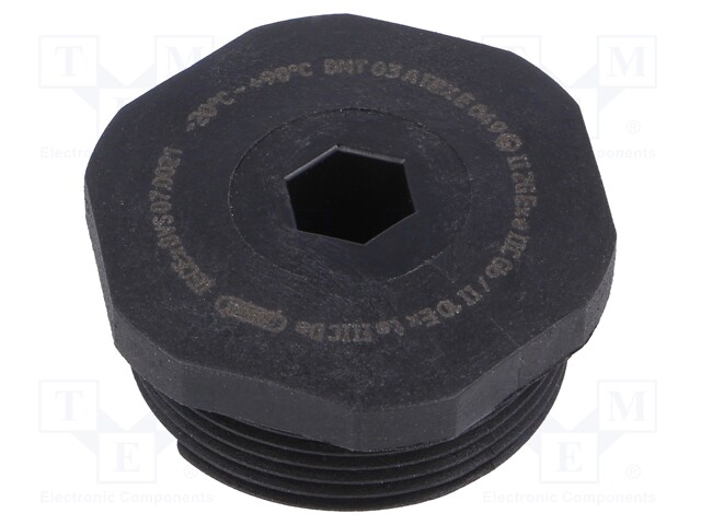 Stopper; M32; IP68; Mat: polyamide; black; Conform to: ATEX Ex