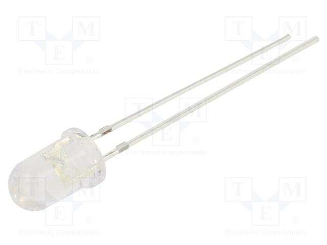 LED; 5mm; white cold; 1560÷2180mcd; 30°; 1mA; 2.8÷3.4V; 5500-8500K