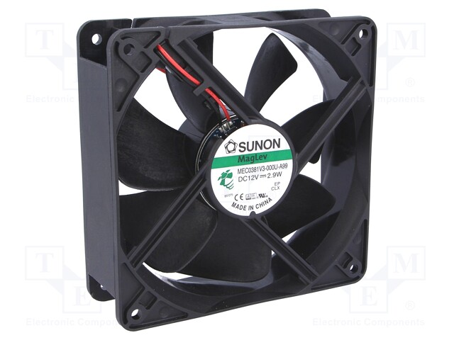 Fan: DC; axial; 12VDC; 120x120x38mm; 158m3/h; 37dBA; Vapo; Len: 300mm