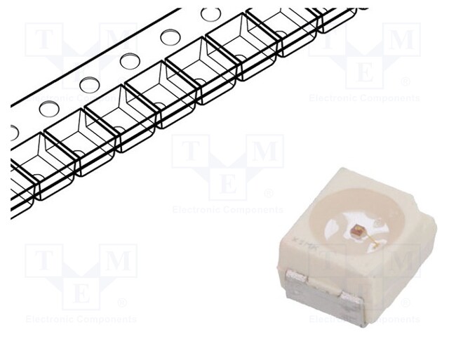 LED; SMD; 3528,PLCC2; red; 15÷30mlm; 4.5÷9mcd; 3.4x3x2.1mm; 120°