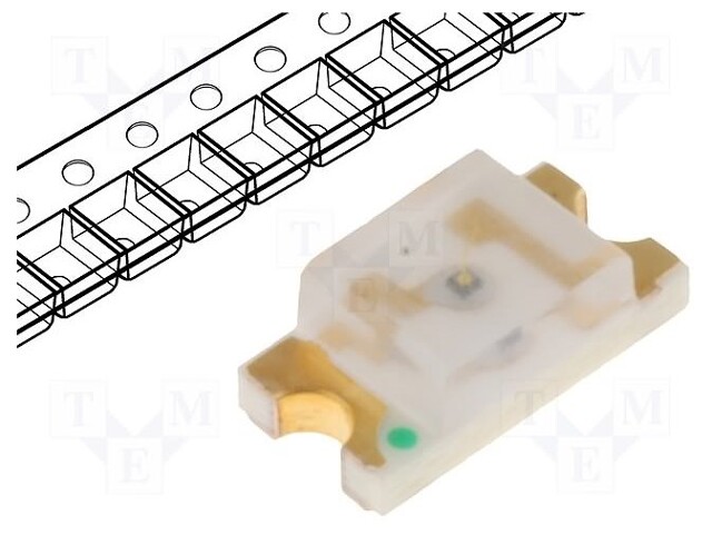 LED; SMD; 1206; yellow; 16÷40mcd; 3.2x1.6x1.1mm; 120°; 2÷2.4V; 20mA