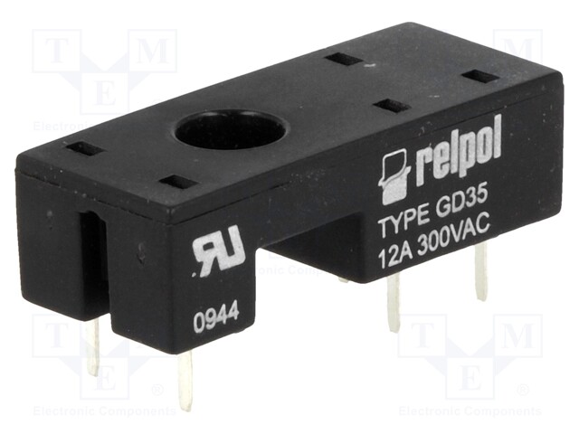 Socket; PIN: 5; 12A; 300VAC; Mounting: PCB; Leads: for PCB; -40÷70°C